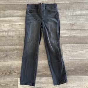 SPANX Jeans Size Medium in Vintage Black Wash Straight Leg Pull-On Denim #20355R